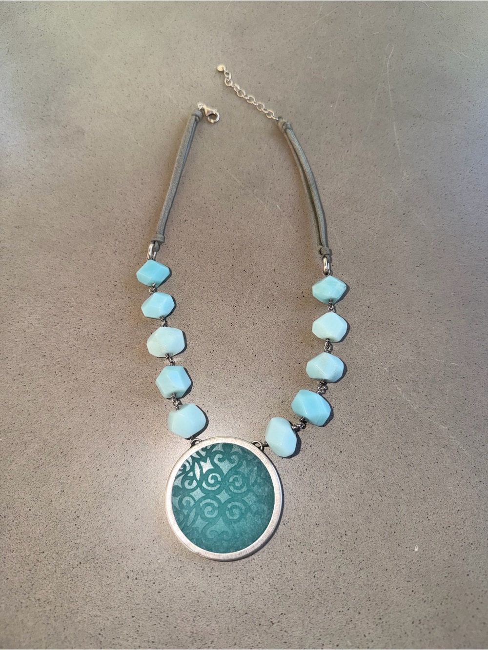 Silpada Sterling Blue Quartzite and Aqua Faceted Bead Necklace